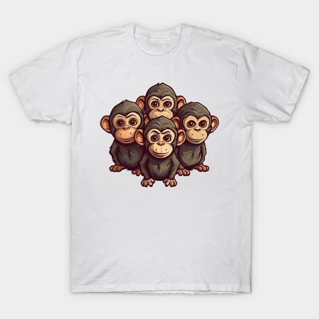 Monkey Children T-Shirt by KOTYA